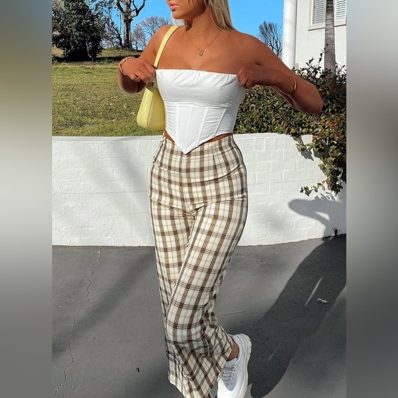 Princess Polly Pants - Princess Polly EUROS PANTS YELLOW CHECK